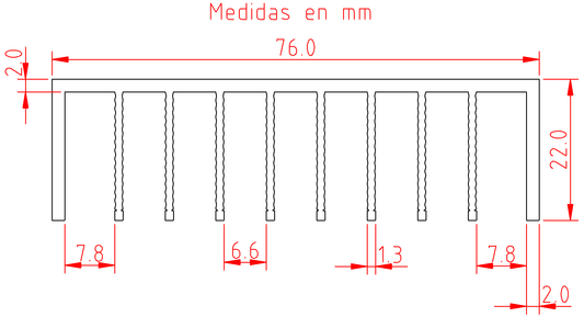 Ancho: 7.6cm
